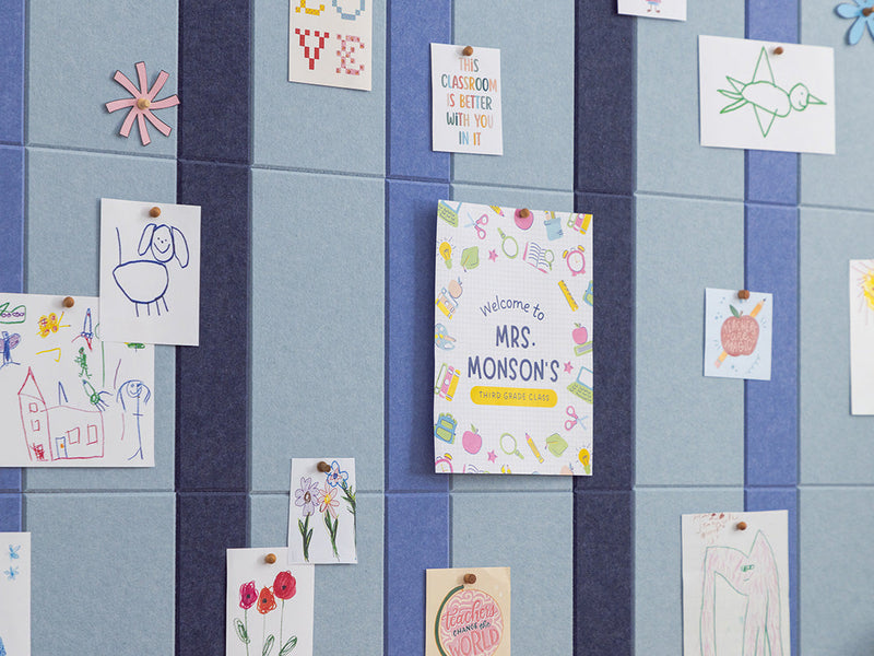 Blue Pinstripe Bulletin Board
