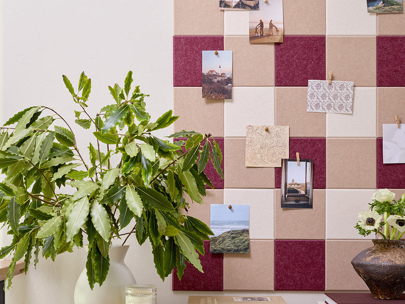 Burgundy Gingham Pinboard