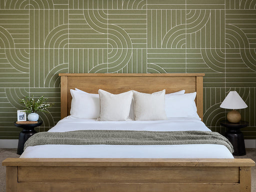 Layered Olive and Ivory Subway — acoustic wall panel by FeltRight