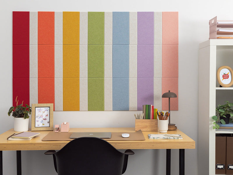 Pastel Rainbow Pinstripe Bulletin Board