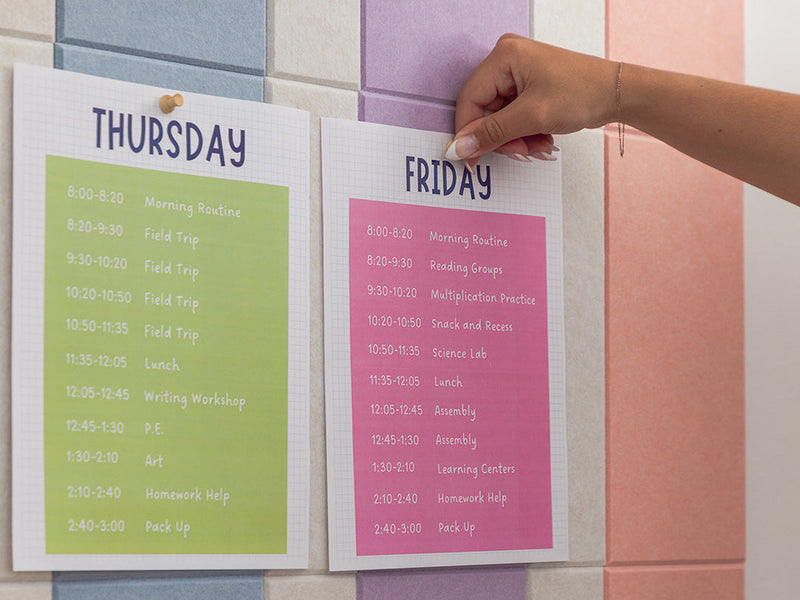 Pastel Rainbow Pinstripe Bulletin Board