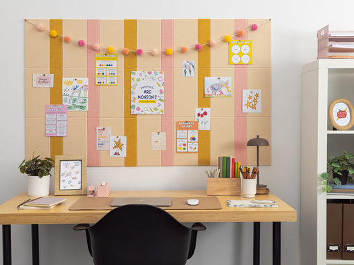 Peach Pinstripe Bulletin Board — felt pinboard by FeltRight