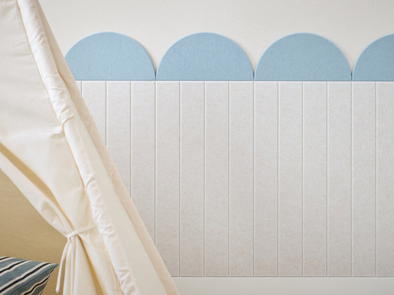 Powder Blue Scallop Wainscoting