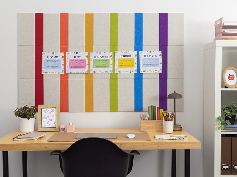 Rainbow Pinstripe Bulletin Board — felt pinboard by FeltRight
