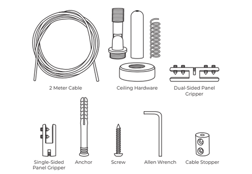Floor to Ceiling Middle Hardware — mounting hardware by FeltRight