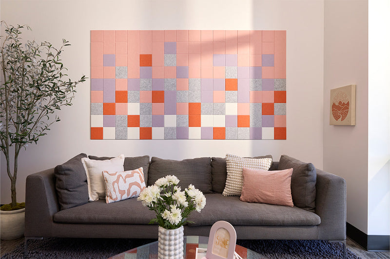 Horizontal Grapefruit Sparkly Wall Art — acoustic wall art by FeltRight