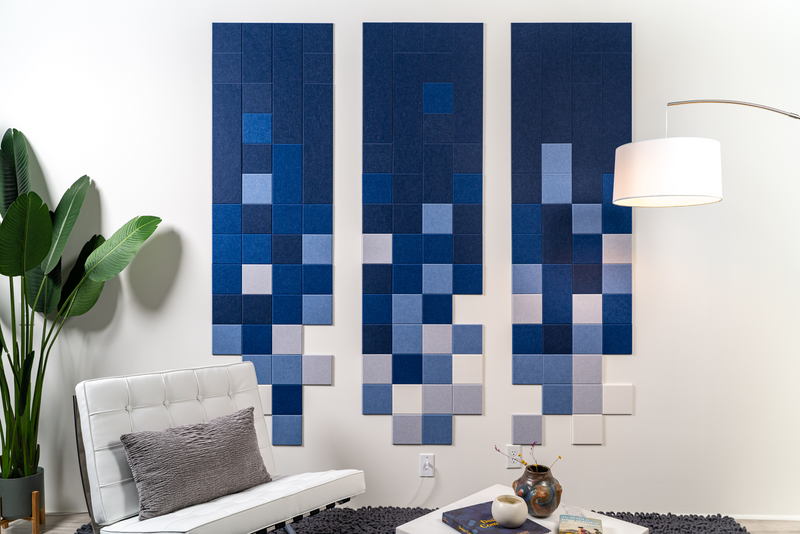 Blue Gradient Triptych Wall Art — acoustic wall art by FeltRight