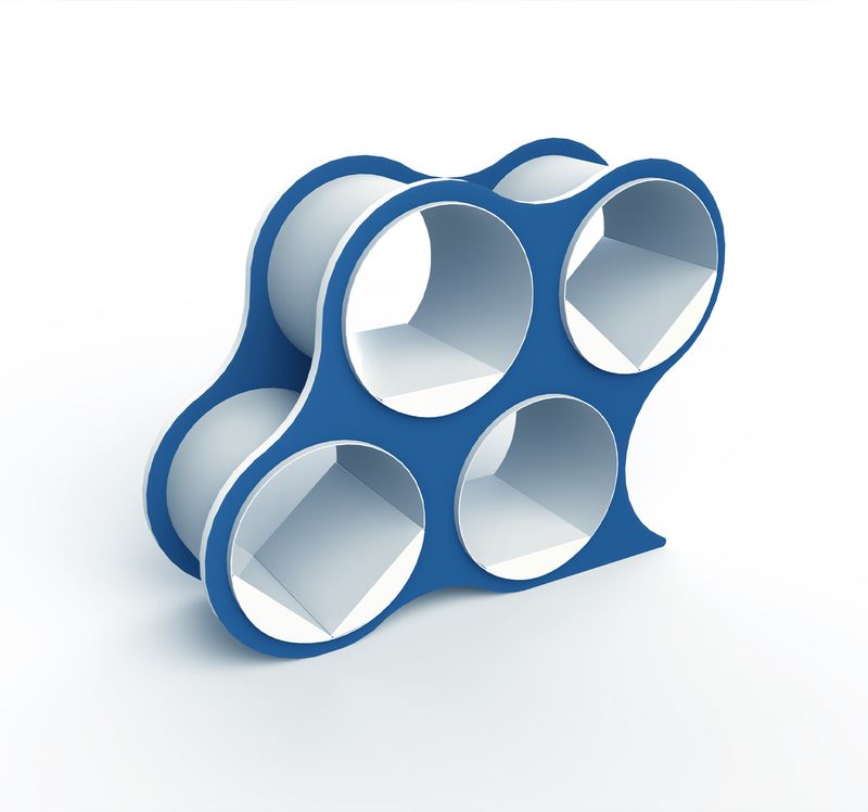 Bolla 4 Credenza & Book Shelving, 48" x 16" x 36", Artic Blue with White Edge | Mode Office